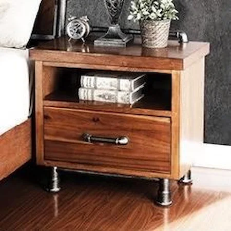 One Drawer Night Stand with Shelf